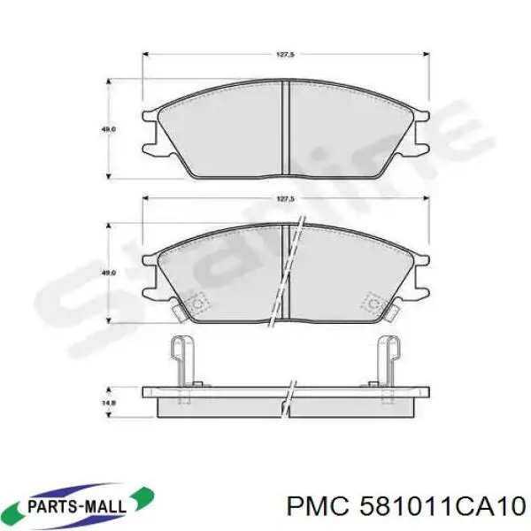 581011CA10 Parts-Mall Колодки передние
