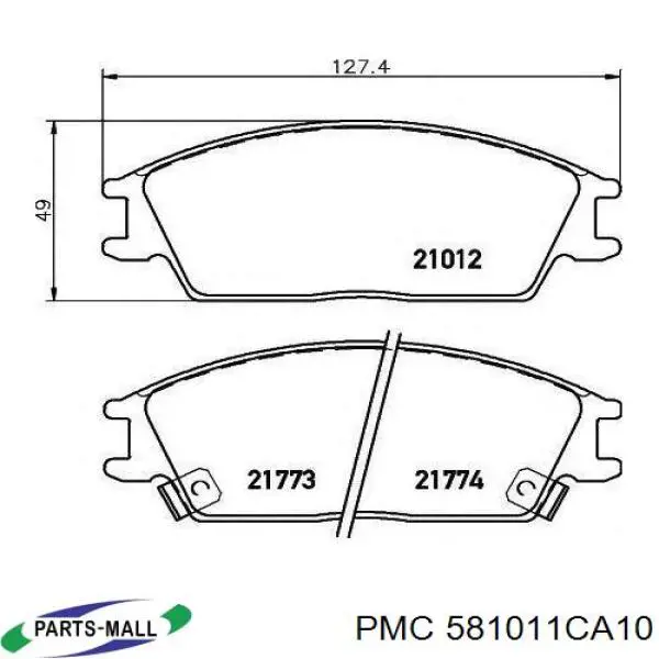 581011CA10 Parts-Mall Колодки передние