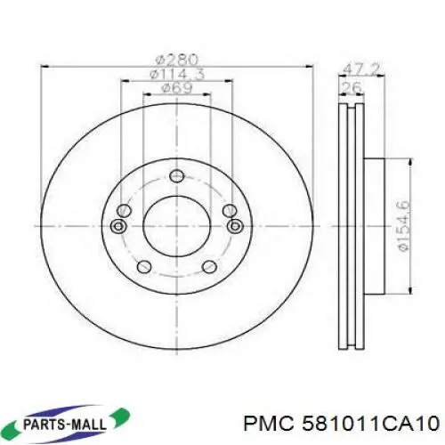 Колодки Parts-Mall 581011CA10 цена, от 12.03 USD