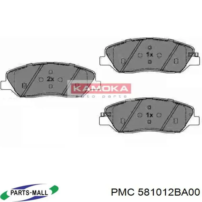 581012BA00 Parts-Mall колодки тормозные передние дисковые