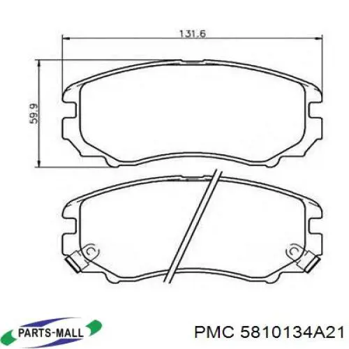 Купить 5810134A21 Parts-Mall Колодки тормозные