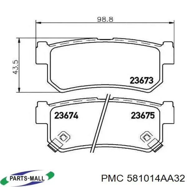 Купить 581014AA32 Parts-Mall Колодки тормозные