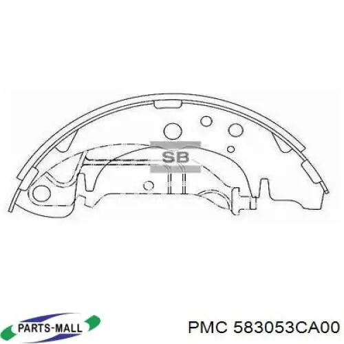 Задние барабанные колодки 583053CA00 Parts-Mall