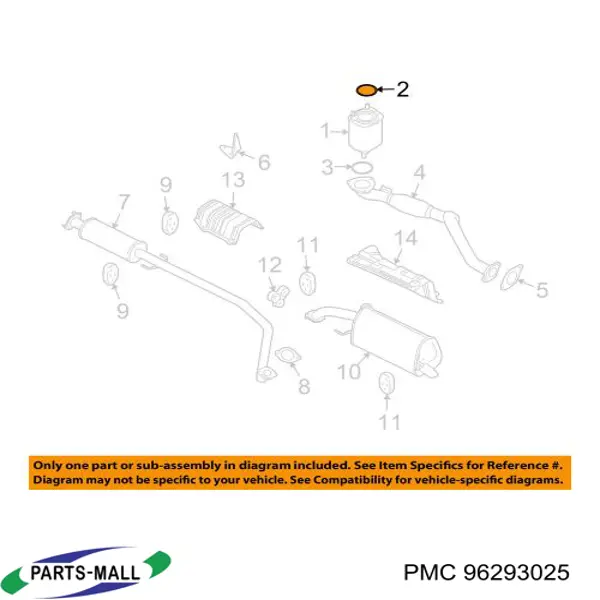 96293025 Parts-Mall прокладка приемной трубы глушителя