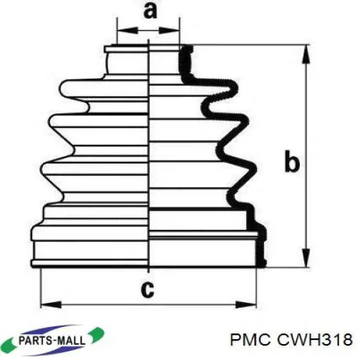 CWH318 Parts-Mall Пыльник шарнира привода