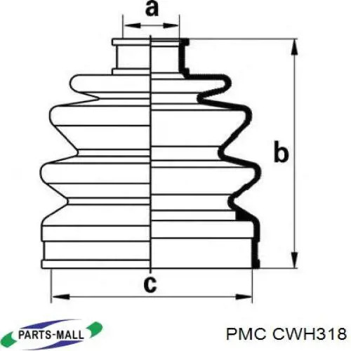 Пыльник ШРУСа наружный CWH318 Parts-Mall