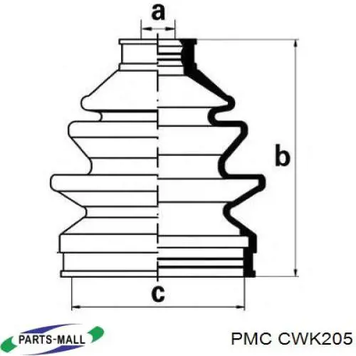 Пыльник ШРУСа наружный CWK205 Parts-Mall