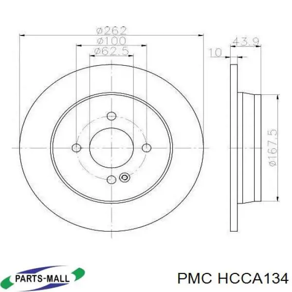 Тормозные диски HCCA134 Parts-Mall