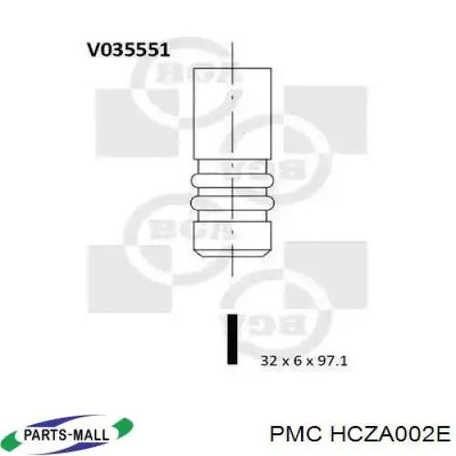 HCZA002E Parts-Mall válvula de escape
