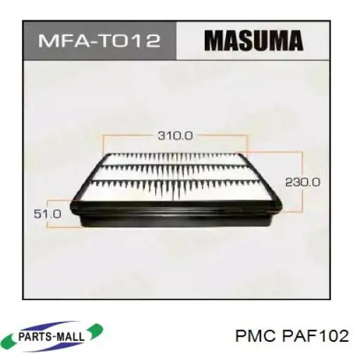 Купить PAF102 Parts-Mall Автомобильный фильтр воздуха