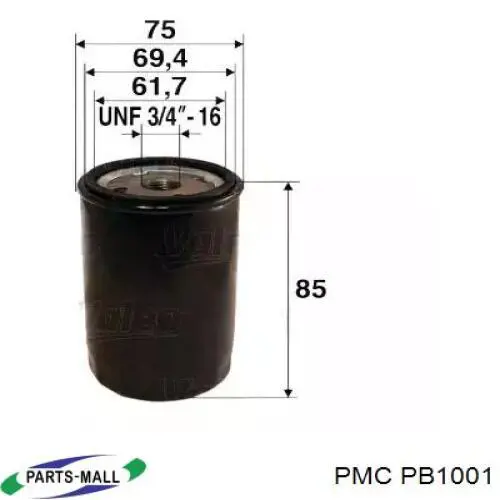 PB1-001 Parts-Mall масляный фильтр