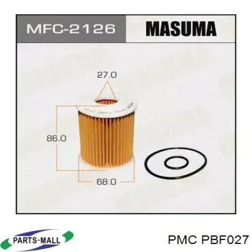 PBF027 Parts-Mall Масляный фильтр двигателя