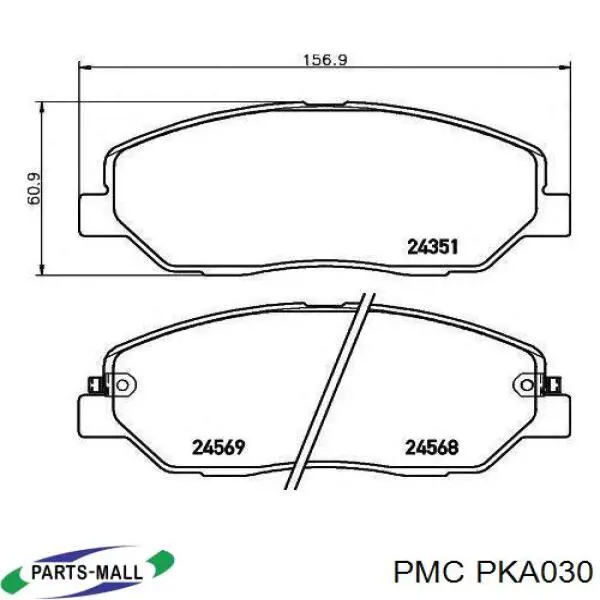 Передние тормозные колодки PKA030 Parts-Mall