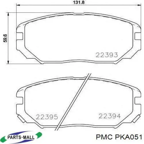 Передние тормозные колодки PKA051 Parts-Mall