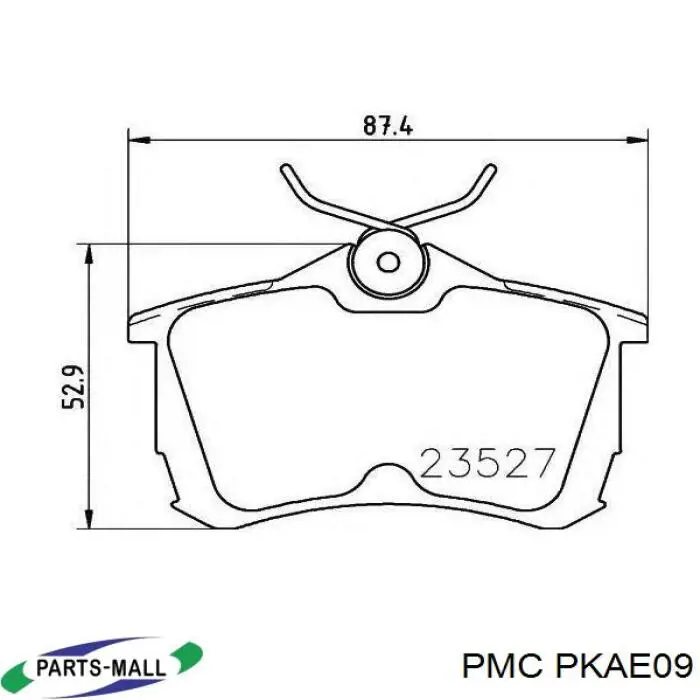 PKAE09 Parts-Mall колодки тормозные задние дисковые