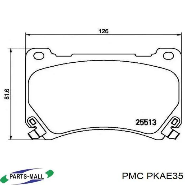 PKAE35 Parts-Mall колодки тормозные передние дисковые