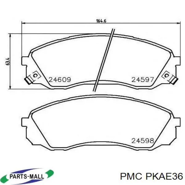 Передние тормозные колодки PKAE36 Parts-Mall