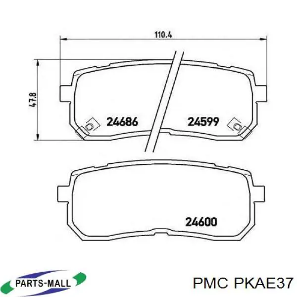 Задние тормозные колодки PKAE37 Parts-Mall