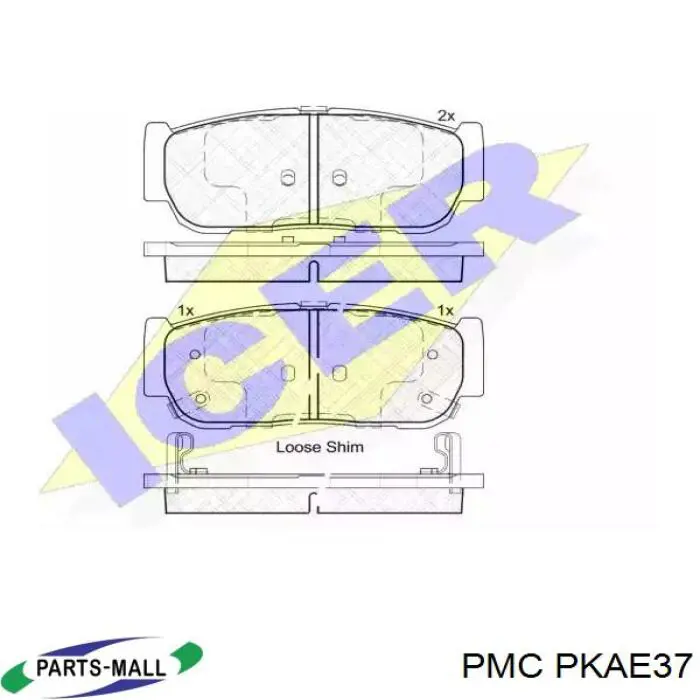 Колодки на гальмо задній дисковий PKAE37 Parts-Mall