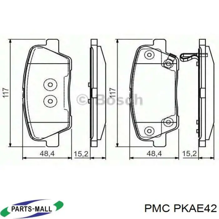 Задние тормозные колодки PKAE42 Parts-Mall