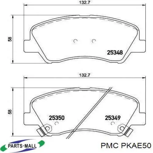 PKAE50 Parts-Mall передние тормозные колодки