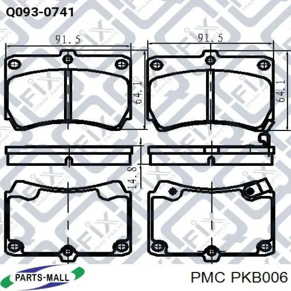 Передние тормозные колодки PKB006 Parts-Mall