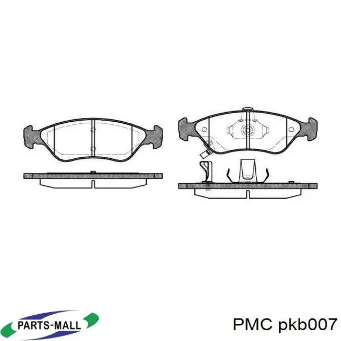Колодки тормозные передние дисковые PMC PKB007