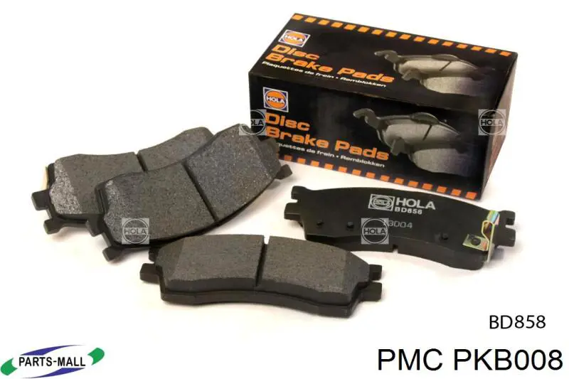 Купить PKB008 Parts-Mall Колодки тормозные задние, дисковые
