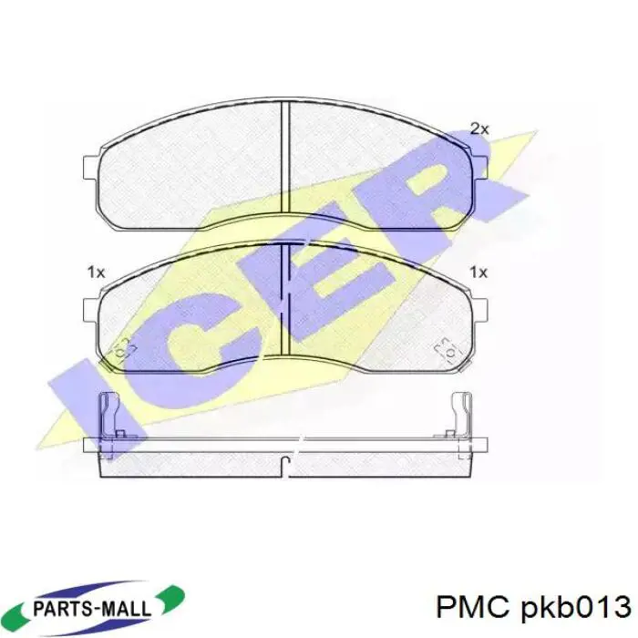 Колодки тормозные передние дисковые PMC PKB013