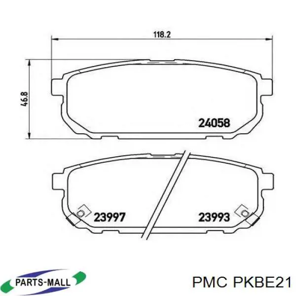 PKB-E21 Parts-Mall задние тормозные колодки