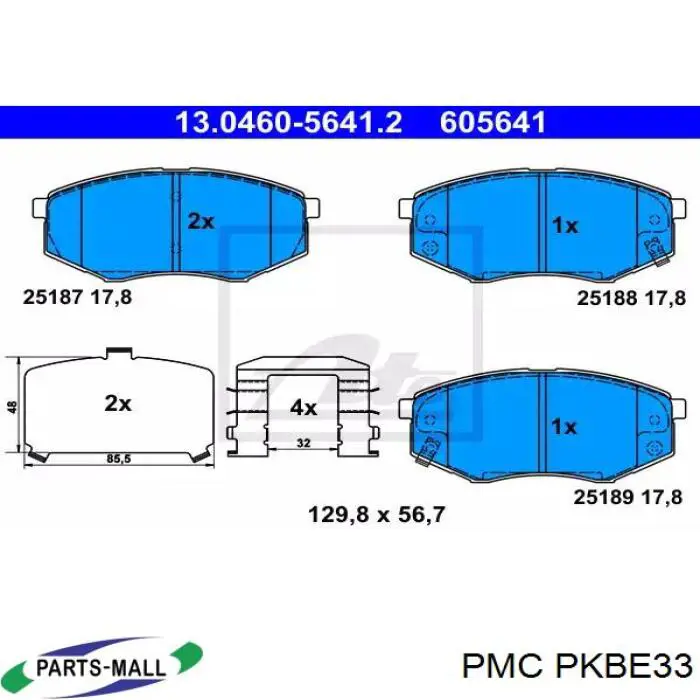 PKBE33 Parts-Mall Колодки передние