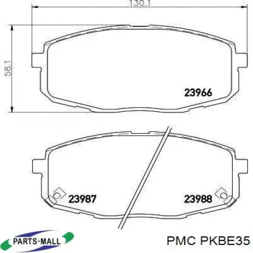 Передние тормозные колодки PKBE35 Parts-Mall