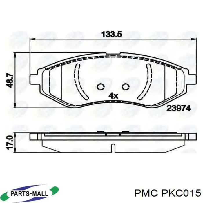 Тормозные колодки Parts-Mall PKC015