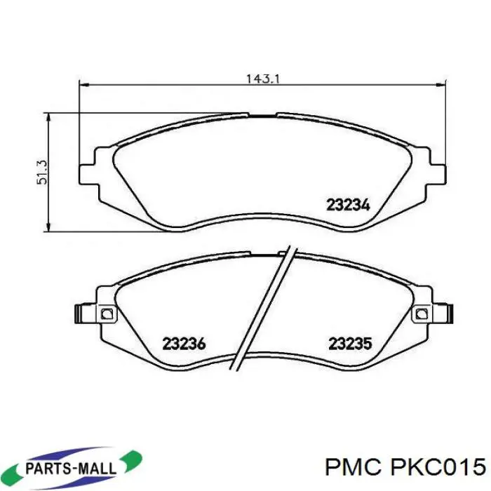 PKC-015 Parts-Mall колодки тормозные передние дисковые