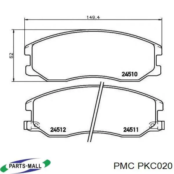 PKC020 Parts-Mall передние тормозные колодки