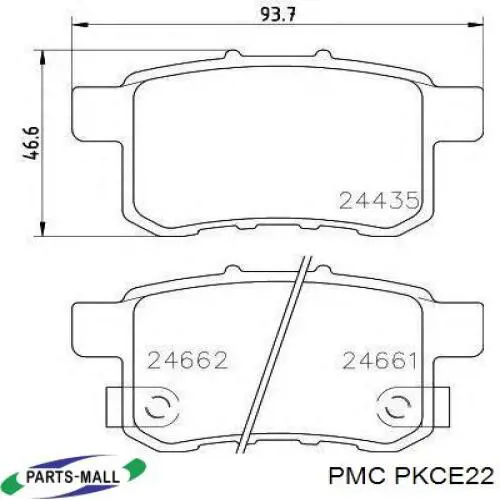 Задние тормозные колодки PKCE22 Parts-Mall