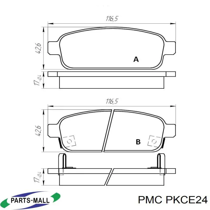 Купить D283E Dafmi Колодки тормозные задние, дисковые