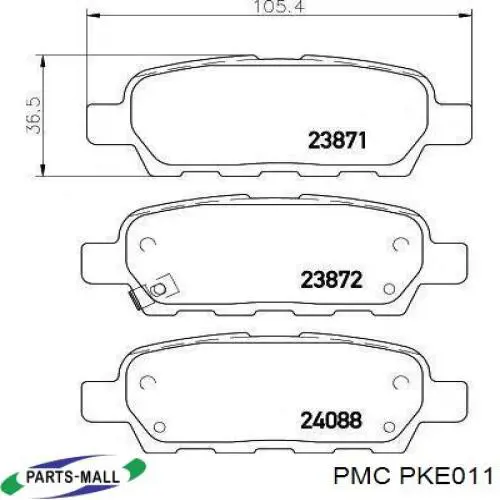 Задние тормозные колодки PKE011 Parts-Mall