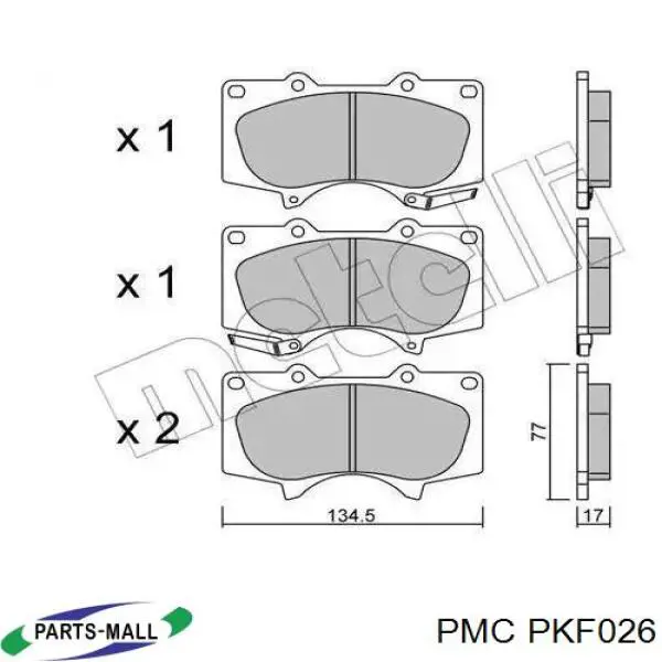 PKF026 Parts-Mall Колодки передние