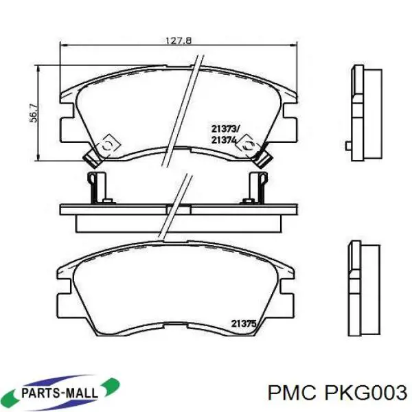 Передние тормозные колодки PKG003 Parts-Mall