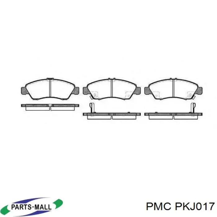 Колодки тормозные передние дисковые PMC PKJ017