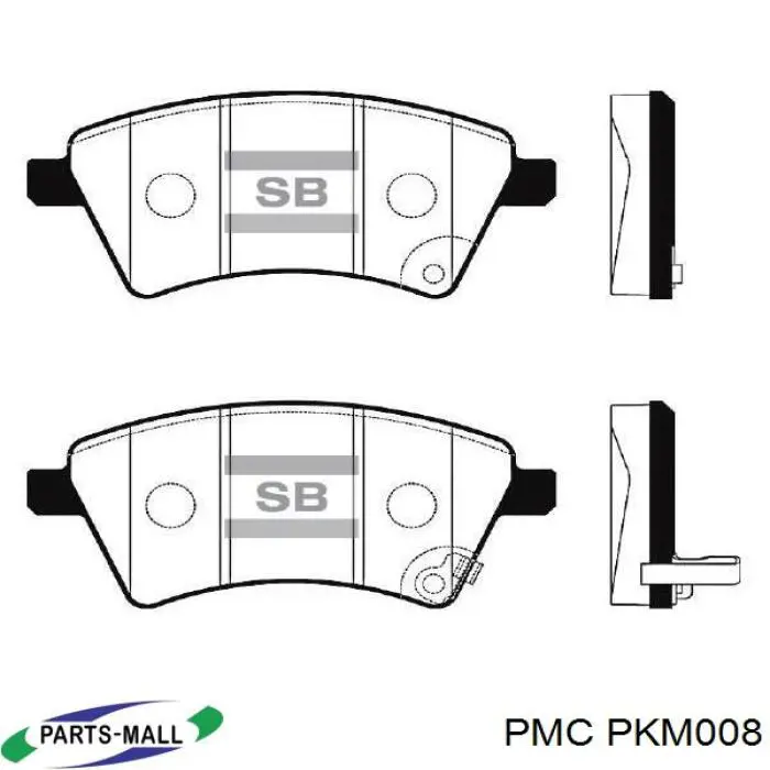 Колодки тормозные передние дисковые PMC PKM008