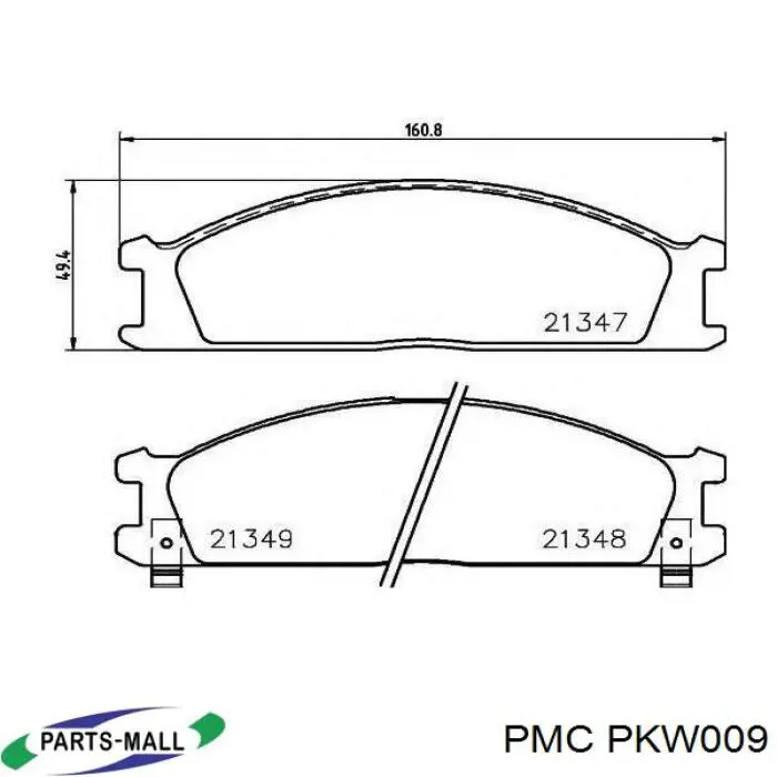 Передние тормозные колодки PKW009 Parts-Mall