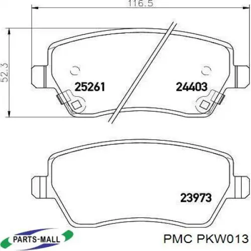 Передние тормозные колодки PKW013 Parts-Mall