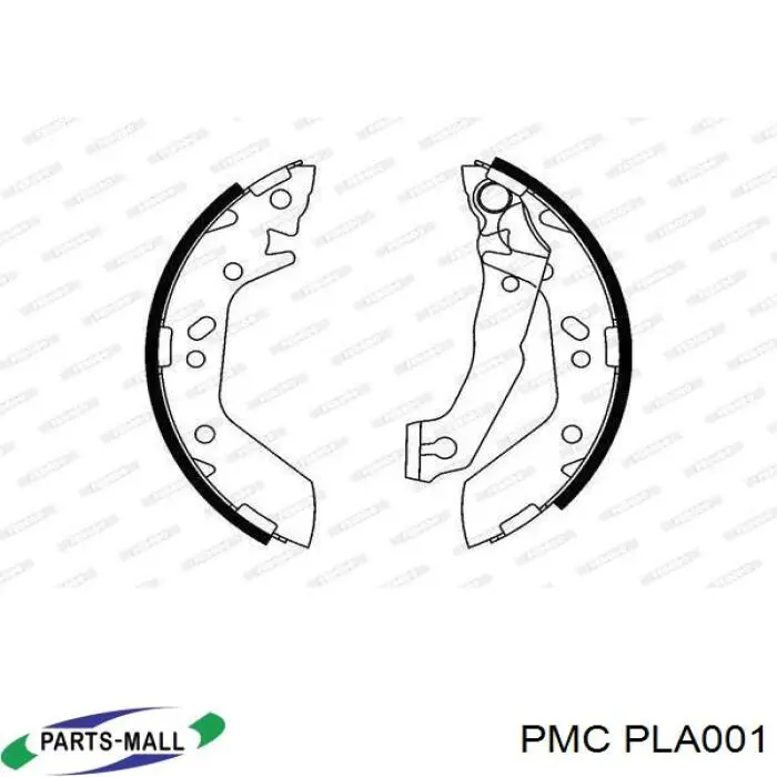 Купить PLA001 Parts-Mall Задние барабанные тормозные колодки