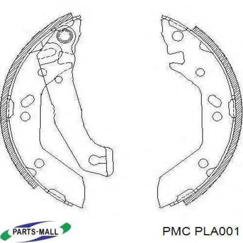 Задние барабанные колодки PLA001 Parts-Mall