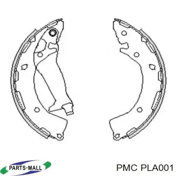 PLA001 Parts-Mall Барабанные тормозные колодки