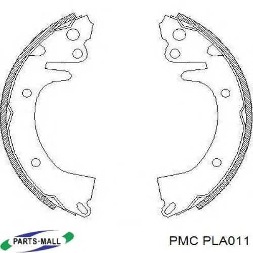 Zapatas de frenos de tambor traseras PLA011 Parts-Mall