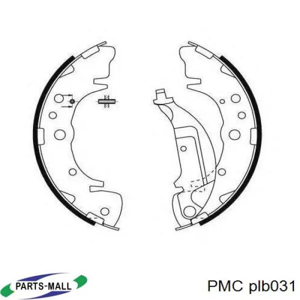 Колодки тормозные задние барабанные PMC PLB031