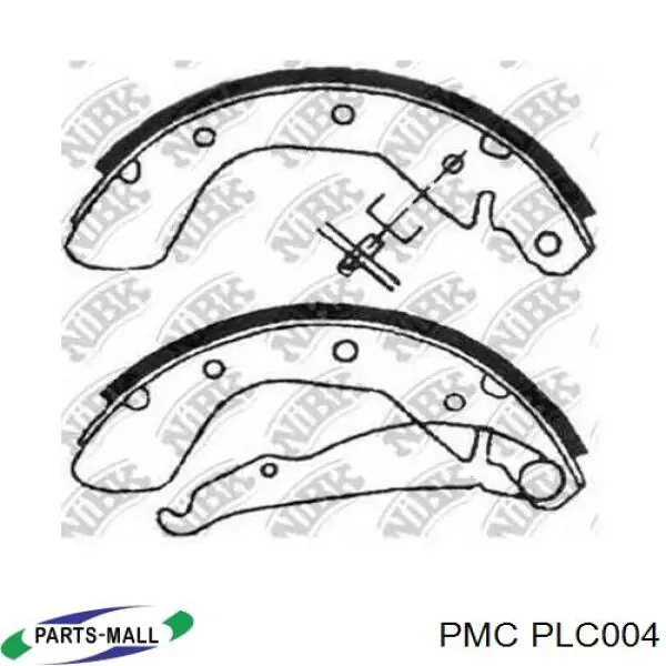 Купить PLC004 Parts-Mall Задние барабанные тормозные колодки